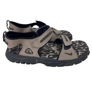 Nike ACG Outdoor Hiking Sandals Leather Slip-On‎ Open Toe Tan/Black Mens Size 7